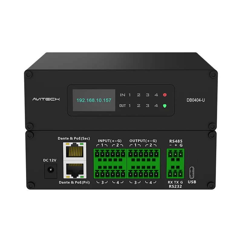 Dante 4 in 4 Out جعبه پردازنده صوتی شبکه